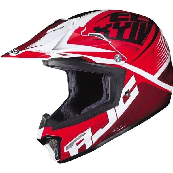 HJC Youth CL-XY 2 Ellusion 摩托车头盔 红色/白色/黑色 - MD - 0865-2601-55 — 第 1/1 张图片