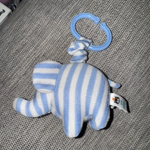 Little Jellycat Blue and White Striped Elephant Pull Vibrating Toy Baby Toy 5" - Picture 1 of 4
