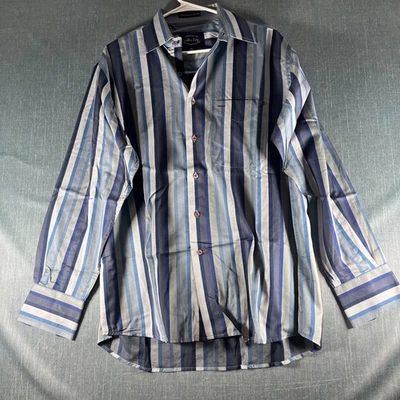 Allen Solly Men's Shirt Size 42 CMS Blue White Striped Nottingham England Cotton - Image 1 of 4