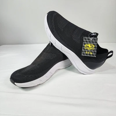 Zapatillas deportivas sin cordones tejidas Athletic Works para hombre zapatos negros nuevos con etiquetas talla 11,5 plantillas de gel Foto 1 de 4