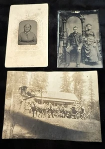 RARE Antique Early American Stagecoach Photo/Tintypes Eastern Oregon - Picture 1 of 19