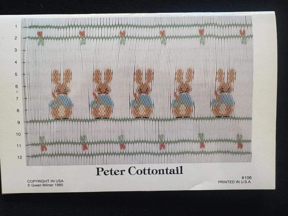 Peter Cottontail Smocking Plate Gwen Milner # 106 1985 Foto 1 de 1