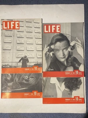 4 Life Magazine Lot Full Month of February 1944 - 7, 14, 21, 28, No Labels Foto 1 de 4