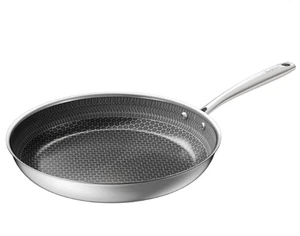 Non Stick Frying Pans, Hybrid 12 Inch Ceramic Frying Pan, Tri-Ply Stainless S... - Picture 1 of 9