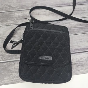 Vera Bradley Clásico Negro RFID Mini Hipster Bandolera Acolchada Cartera Bolso Viaje - Imagen 1 de 11