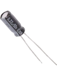 5 x Aluminum Electrolytic Capacitor 0.22uF 50V 5x11mm Nichicon - Picture 1 of 1
