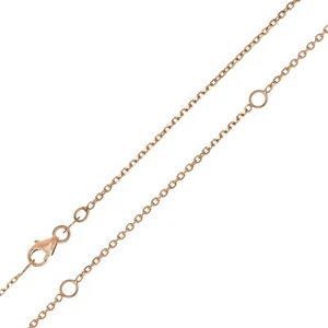 Italian 14k Rose Gold Rolo Chain Necklace Adjustable 16-20" 1.4mm 2.7 grams - Picture 1 of 2