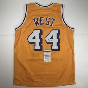 Autographed/Signed JERRY WEST Los Angeles LA Yellow Basketball Jersey JSA COA - Picture 1 of 4