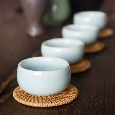 1PC Woven Rattan Placemats Heat Resistant Home Table Mat Tea Coffee Pad Coasters - Image 1 of 4