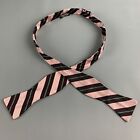 Robert Talbott Pink Purple Diagonal Stripe Silk Bow Tie