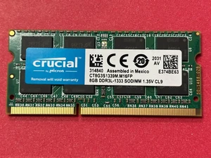 🍓Entscheidender 8GB DDR3L-1333 SODIMM Laptop Arbeitsspeicher Ram CT8G3S1339M.M16FP *GETESTET* - Bild 1 von 2