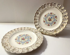 Set of 2 Limoges Lyric 7" Salad Plates ~ 1 KS 384 X WARRANTED 22 K GOLD - Picture 1 of 6