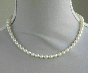 Stunning 16" AAA+ 3-4 MM south sea NATURAL WHITE PEARL NECKLACE 14K GOLD CLASP - Picture 1 of 3