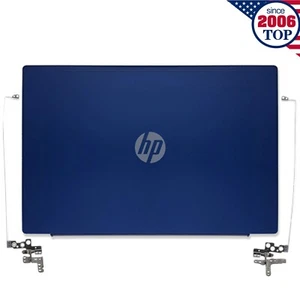 New HP Pavilion 15-CS 15-CW LCD Back Cover + Hinges L51799-001 L23884-001 Blue - Picture 1 of 6