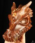 7,0 pouces pierre d'impression australienne sculptée à la main cristal sculpture crâne de dragon, guérison