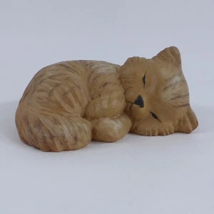 Figura de madera gato durmiendo pintado tallado Edgar pesado Oberammergau (147) - Imagen 1 de 7