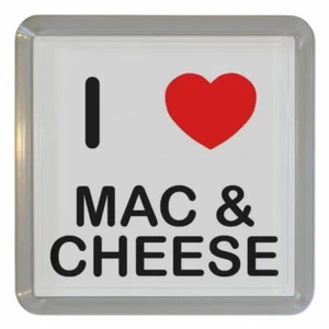 Mac N Cheese I Love Plastic Tea Coaster Beer Mat Plastic (95mm x 95mm) - Picture 1 of 2