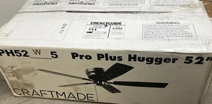 Craftmade PPH52W5 Pro Plus Hugger 52 Ceiling Fan -White - Picture 1 of 3