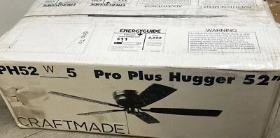 Craftmade PPH52W5 Pro Plus Hugger 52 Ceiling Fan -White - Image 1 of 3