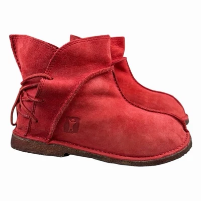 Botas mocassim pescador Baffin Boho indie couro camurça vermelho tamanho 8 femininas - Imagem 1 de 4