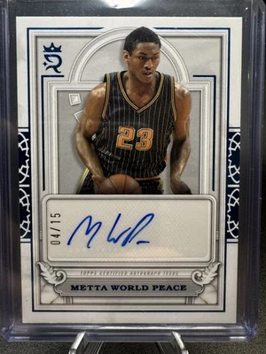 2023-24 Topps Royalty Metta World Peace Court Circular Auto /15 CCA-MW Pacers - Image 1 of 2