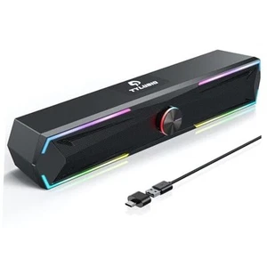 Bluetooth Computer Speakers for Desktop with Clear Sound, Flowing LED Computer - Picture 1 of 7
