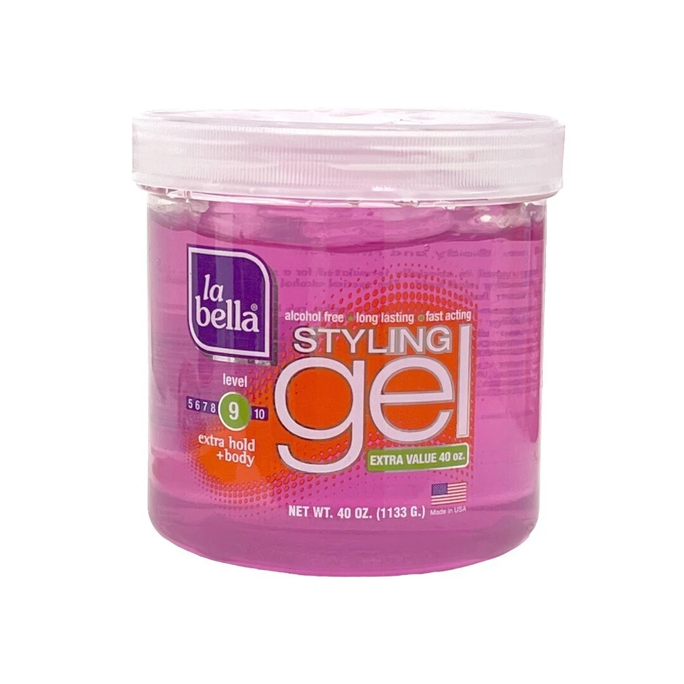 La Bella Styling Gel Extra Hold + Body Level 9 Pink Large Size 40 oz New - Image 1 of 3