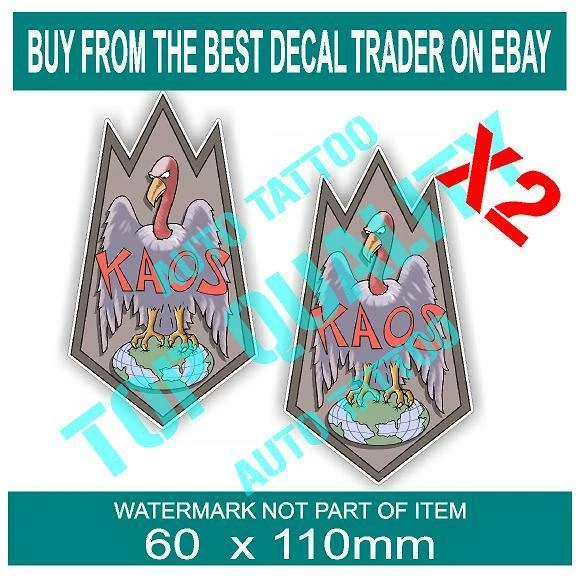 KAOS GET SMART DECAL STICKER X2 OLD SCHOOL NOVELTY DECALS STICKERS RALLY DRIFT — 第 1/1 张图片