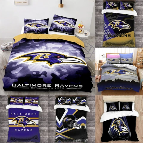 Baltimore Ravens 3 Pieces Bedding Set Pillowcases Quilt/Duvet/Comforter Cover Cover