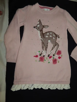Suéter túnica floral ciervo rosa 5/6 Max Studio niñas tan bonito imprescindible ver Foto 1 de 4
