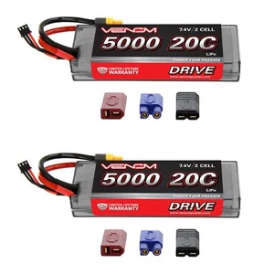Venom 20C 2S 5000mAh 7.4V custodia rigida batteria LiPo con sistema spina UNI x2 confezioni - Foto 1 di 3