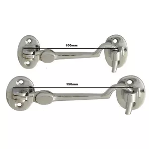 Gancho y llavero cromado silencioso para puerta de cabina, cobertizo para puerta de 100 mm o 150 mm - Imagen 1 de 1