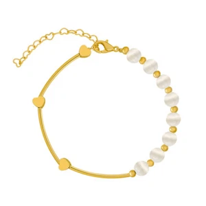 Heart Bracelet Charm Minimalist Crystal Opal Beads Bracelets & Bangles - Picture 1 of 6