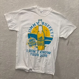NUEVO CON ETIQUETAS Camisa Gildan Jimmy Buffett Para Hombre Mediana "I Don't Know" Tour Blanco Amarillo - Imagen 1 de 8