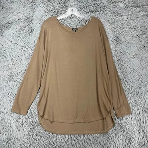 Top túnica Lisa International para mujer PXL beige informal elástico dobladillo alto-bajo boho - Imagen 1 de 11