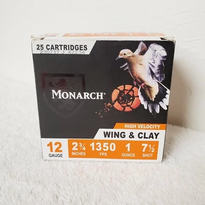 Monarch Wing Clay High Velocity Shotshell 12 GA Orange Collectors EMPTY BOX - Image 1 of 4