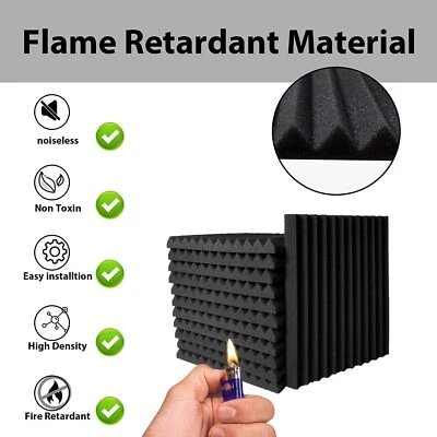 12~96PACK 12"X12"X1" Acoustic Foam Panel Wedge Studio Sound blocking Wall Tile - Image 1 of 4