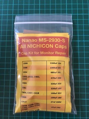 Cap Kit Révision Écran Borne Arcade Platine Nanao MS-2930-S Nichicon Blast City