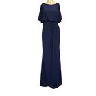 BLHDN Lena Navy Blue Flutter Sleeves  Maxi Formal Occasion Dress Size 2