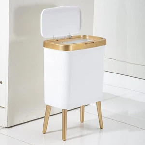 Luxury Recycling Waste Bin Kitchen Living Room Trash Can Slim Bathroom Dustbin - Picture 1 of 17