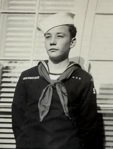 BSA Boy Scouts of American Sea Scout Cadet Photo Cracker Jack Uniform 1940-50s - Picture 1 of 4