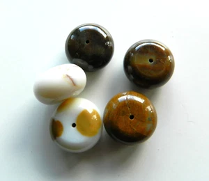 Agate, Smooth Rondelles, 20mm x 11mm Approx, Mixed Colours, Bag Of 5. Pack 1 - Bild 1 von 1
