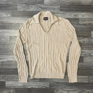 Vintage Drummond Womens Sweater; 100% Creslan Acrylic; Textured; Beige - Picture 1 of 8