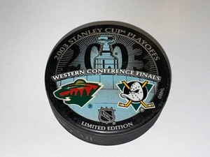 Minnesota Wild / Ducks 2003 Stanley Cup Playoffs Western Conference Finals Puck - Foto 1 di 5
