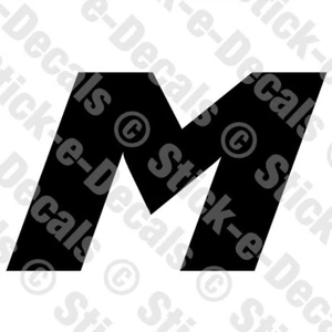 JERSEY LETTER M Vinyl Die Cut Decal Sticker - Sport Athlete Alphabet Text - A4 - Picture 1 of 2