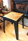 Vintage Looking Wood & Iron Stool Or Table Excellent Used Condition 