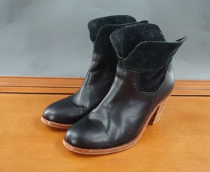H by Hudson Brock Cowboy Boots Shoes Womens 37 / 6 Black Leather Ankle Booties - Picture 1 of 11