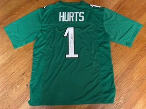 RARE JALEN HURTS Autographed Signed KELLY GREEN  EAGLES JERSEY JSA WITNESSED 🔥 - Picture 1 of 3