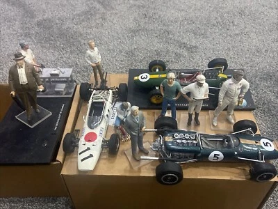 3 X 1960s F1 1/20 METAL CAR MODELS + FIGURES: EBBRO HONDA LOTUS CLIMAX CLARK - Image 1 of 4