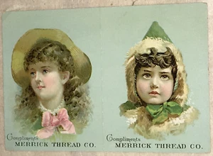 Tarjeta de cande victoriana a color: excelente calendario para 1893 de Merrick Thread Co. - Imagen 1 de 2
